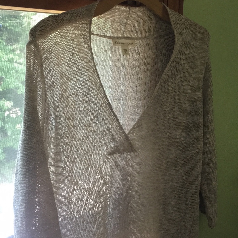 ❤️ LINEN V NECK Coldwater Creek lagenlook top - Picture 1 of 16